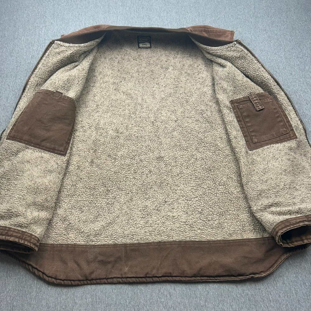 CE Schmidt Full Zip Sherpa Lined Canvas Vest Mens 3XL Brown Outdoor Workwear - Picture 10 of 16